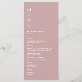 Minimalistische Stof Roze Huwelijk Menu