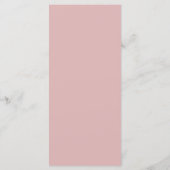 Minimalistische Stof Roze Huwelijk Menu (Achterkant)