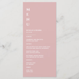 Minimalistische Stof Roze Huwelijk Menu