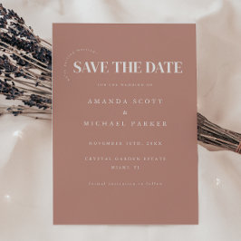 Minimalistische Stof Roze Moderne Trouwdag Save The Date