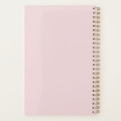 Minimalistische Stof Roze Monogram Naam Meisjesach Planner (Achterkant)