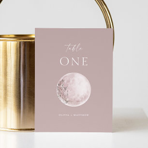 Minimalistische Stof Roze Mystieke Maan Bruiloft  Kaart