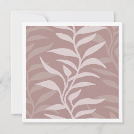 Minimalistische Stof Roze Plant Silhouetten in Str Notitiekaartje