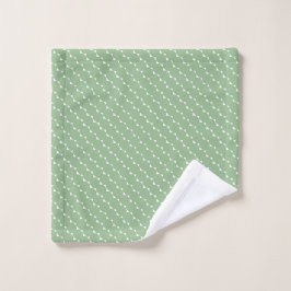 Minimalistische Stof Tiny Triangles in Saliegroen Bad Handdoek
