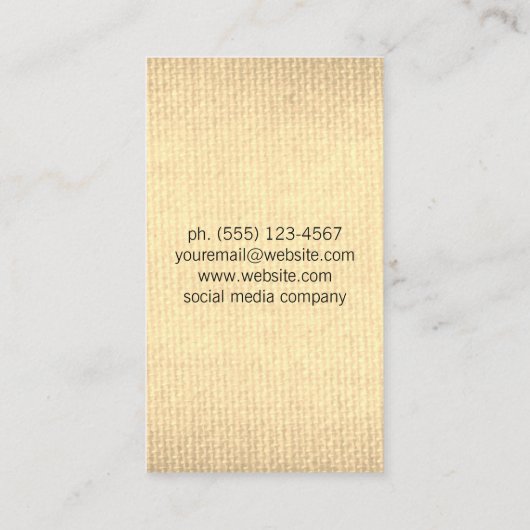 Minimalistische Stof Visitekaartje (Achterkant)