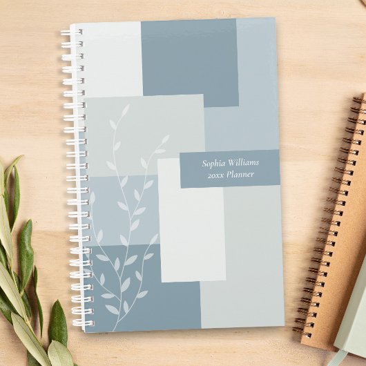 Minimalistische Stofblauwe Abstracte Botanische Pl Planner