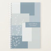 Minimalistische Stofblauwe Abstracte Botanische Pl Planner (Voorkant)