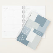 Minimalistische Stofblauwe Abstracte Botanische Pl Planner (Display)