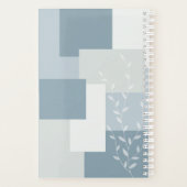 Minimalistische Stofblauwe Abstracte Botanische Pl Planner (Achterkant)