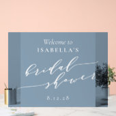 Minimalistische Stofblauwe Bruidsfeest Verwelkomin Acryl Bord (Huwelijk)