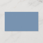 Minimalistische Stofblauwe Bruiloft Informatiekaartje (Achterkant)