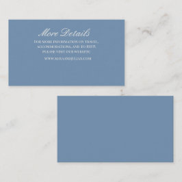 Minimalistische Stofblauwe Bruiloft Informatiekaartje