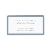 Minimalistische Stofblauwe Elegante Monogram Bruil Etiket (Voorkant)