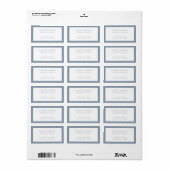Minimalistische Stofblauwe Elegante Monogram Bruil Etiket (Full Sheet)