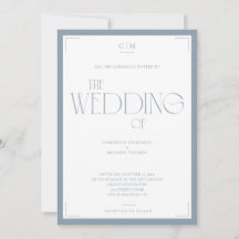 Minimalistische Stofblauwe Elegante Monogram Trouw