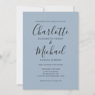 Minimalistische Stofblauwe Handtekening Script Tro Kaart
