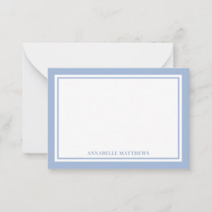 Minimalistische Stofblauwe Monogram met Dubbele Ra Notitiekaartje