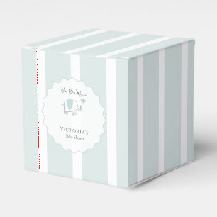 Minimalistische Stofblauwe Oh Baby Olifant Baby Sh Bedankdoosjes
