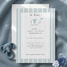 Minimalistische Stofblauwe Oh Baby Olifant Schets 