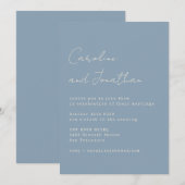 Minimalistische Stofblauwe Schrijfmachine Script T Kaart (Voorkant / Achterkant)