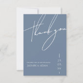 Minimalistische Stofblauwe Script Typografie Bruil Bedankkaart (Voorkant)