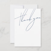Minimalistische Stofblauwe Script Typografie Bruil Bedankkaart (Achterkant)