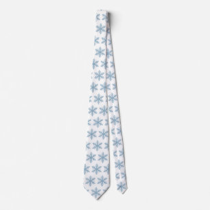 Minimalistische Stofblauwe Sneeuwvlok Elegante Win Stropdas