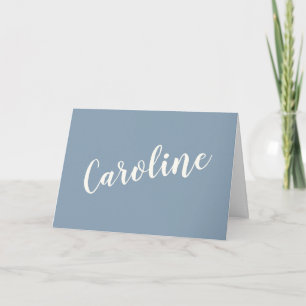 Minimalistische Stofblauwe Typografie Persoonlijke Notitiekaartje
