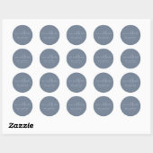Minimalistische stoffige blauw liefde Bedankt name Ronde Sticker (Vel)