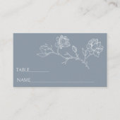 Minimalistische stoffige blauwe bloemenbruiloft Pl Plaatskaartje (Voorkant)