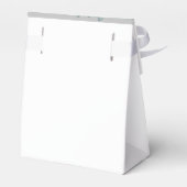 Minimalistische stoffige blauwe botanische gunstbo bedankdoosjes (Achterkant)