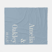 Minimalistische stoffige blauwe elegante bruiloft  fleece deken (Voorkant (Horizontaal))