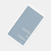 Minimalistische stoffige blauwe elegante bruiloft  servet (Hoek)