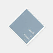 Minimalistische stoffige blauwe elegante bruiloft  servet (Hoek)