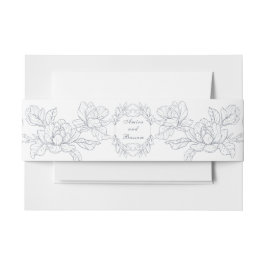 Minimalistische stoffige blauwe Magnolia Bloemen Uitnodigingen Wikkel