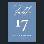 Minimalistische stoffige blauwe moderne bruiloft kaart<br><div class="desc">Verhoog uw huwelijksreceptie met onze minimalistische zwart-wit moderne huwelijkstafelnummers, een slanke en stijlvolle toevoeging die het moderne design naadloos combineert met tijdloze elegantie. Elk tabelnummer in dit collectie heeft een minimalistisch zwart-wit kleurenschema, wat verfijning en veelzijdigheid uitstraalt als aanvulling op elk huwelijksthema of kleurenpalet. Deze met precisie vervaardigde tabelnummers beschikken...</div>