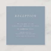 Minimalistische stoffige blauwe receptie bruiloft informatiekaartje (Voorkant)