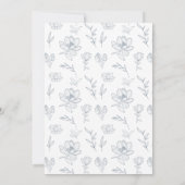 Minimalistische stoffige blauwe trouwtafel nummers kaart (Achterkant)