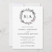 Minimalistische stoffige blauwe winterkrans kaart (Voorkant)