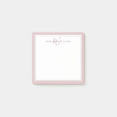 Minimalistische stoffige lila script twee rand mon post-it® notes (Voorkant)
