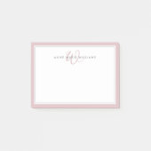 Minimalistische stoffige lila script twee rand mon post-it® notes (Voorkant)
