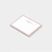 Minimalistische stoffige lila script twee rand mon post-it® notes (Schuin)