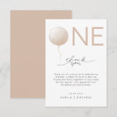 Minimalistische stoffige perzik moderne eerste ver bedankkaart (Voorkant / Achterkant)