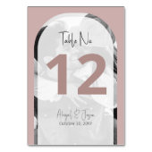 💍 Minimalistische stoffige Roos boogfoto bruiloft Kaart (Achterkant)