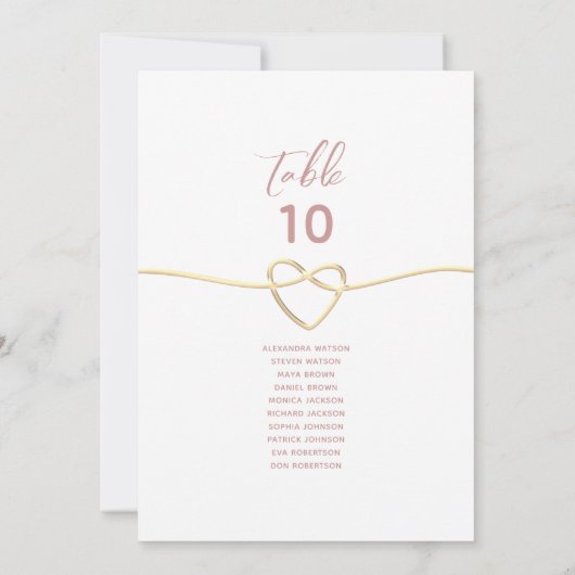 Minimalistische stoffige Roos bruiloft zitplaatsen (Achterkant)