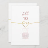 Minimalistische stoffige Roos bruiloft zitplaatsen (Voorkant / Achterkant)