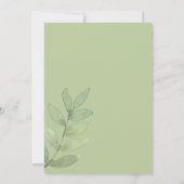 Minimalistische stoffige Roos groen uitnodigen Kaart (Achterkant)