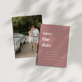 Minimalistische stoffige Roos retro eenvoudige tro Save The Date