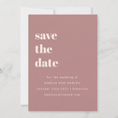 Minimalistische stoffige Roos retro eenvoudige tro Save The Date (Voorkant)
