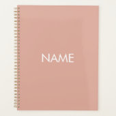 Minimalistische stoffige roze aangepaste jaartal t planner (Voorkant)